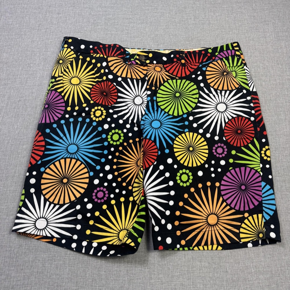 LoudMouth Psychedelic Bermuda Golf Shorts Mens 42 Multicolor Geometric